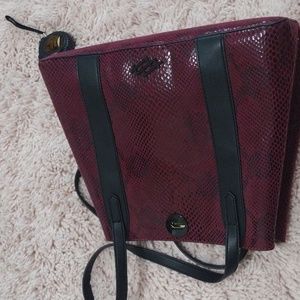 Black and plum color tote handbag NWOT